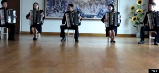 #htmlcaption_22897 WTF: North Korean Kids Play Accordion Version of “Take On Me”